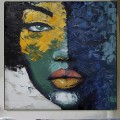 Custom woman portrait Original Face Painting African Americans square decor